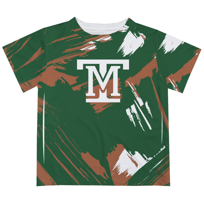 Montana Tech Orediggers Vive La Fete Boys Game Day Green Short Sleeve Tee Paint Brush