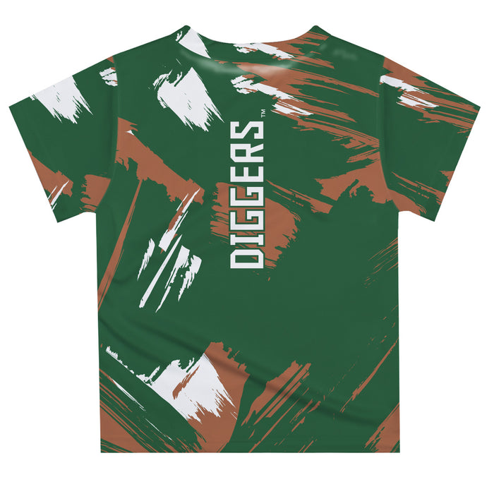 Montana Tech Orediggers Vive La Fete Boys Game Day Green Short Sleeve Tee Paint Brush