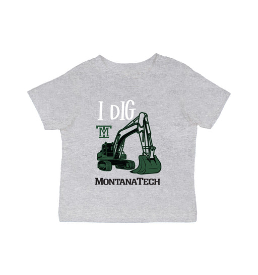 Montana Tech Orediggers Vive La Fete Excavator Grey Cotton Short Sleeve Tee
