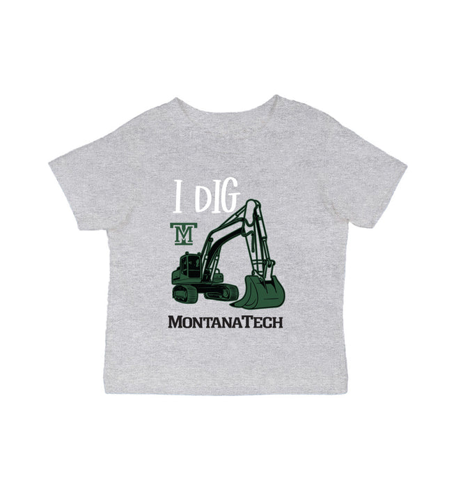 Montana Tech Orediggers Vive La Fete Excavator Grey Cotton Short Sleeve Tee