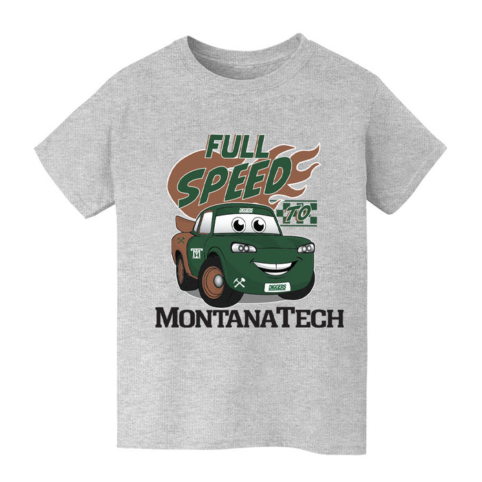 Montana Tech Orediggers Vive La Fete Full Speed Grey Cotton Short Sleeve Tee