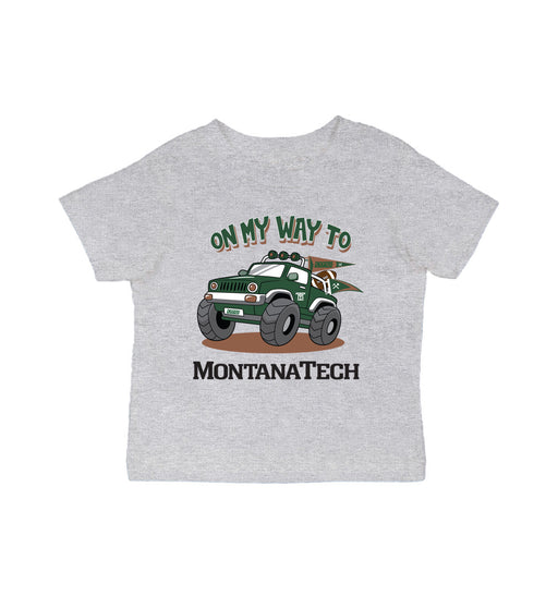 Montana Tech Orediggers Vive La Fete On My Way Monster Truck Grey Cotton Short Sleeve Tee