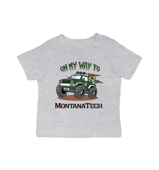 Montana Tech Orediggers Vive La Fete On My Way Monster Truck Grey Cotton Short Sleeve Tee