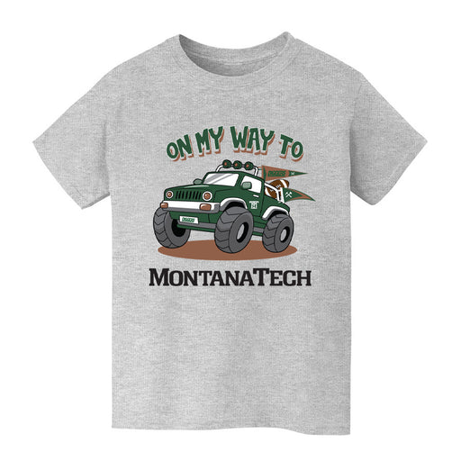 Montana Tech Orediggers Vive La Fete On My Way Monster Truck Grey Cotton Short Sleeve Tee