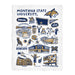 Montana State Bobcats MSU White Hand Sketched Vive La Fete Impressions Artwork Plush Soft Minky Blanket 36 x 48