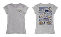 Montana State Bobcats MSU Hand Sketched Vive La Fete Impressions Artwork Grey Girls Cotton Short Sleeve Tee - Vive La Fête - Online Apparel Store