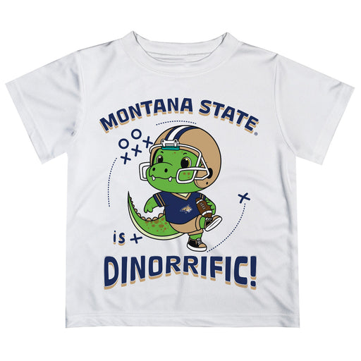 Montana State Bobcats MSU Vive La Fete Dinorrific Boys Game Day White Short Sleeve Tee