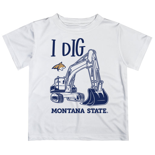 Montana State Bobcats MSU Vive La Fete Excavator Boys Game Day White Short Sleeve Tee