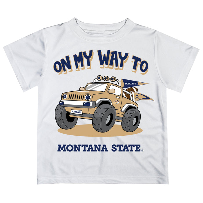 Montana State Bobcats MSU Vive La Fete Monster Truck Boys Game Day White Short Sleeve Tee