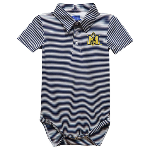 Murray State Racers Embroidered Navy Stripes Stripe Knit Polo Onesie