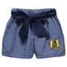 Murray State Racers Embroidered Navy Gingham Girls Short with Sash