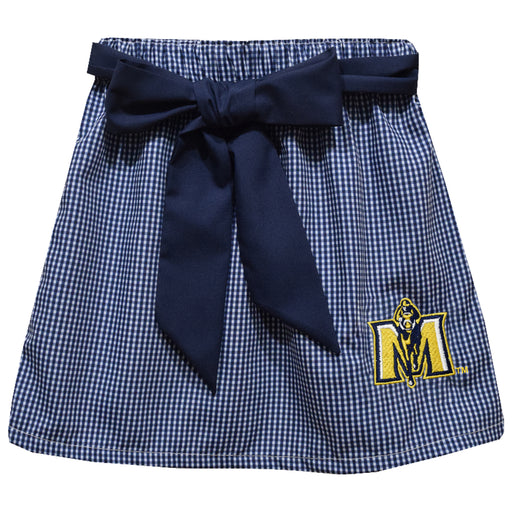 Murray State Racers Embroidered Navy Gingham Girls Skirt With Sash