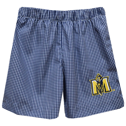 Murray State Racers Embroidered Navy Gingham Pull On Short