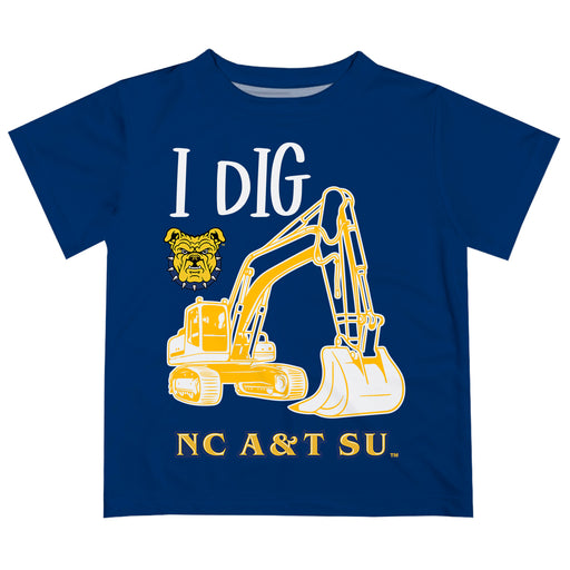 North Carolina A&T Aggies Vive La Fete Excavator Boys Game Day Blue Short Sleeve Tee