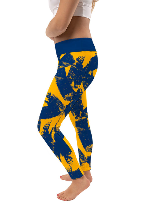 North Carolina A&T Aggies Vive La Fete Paint Brush Logo on Waist Women Blue Yoga Leggings - Vive La Fête - Online Apparel Store