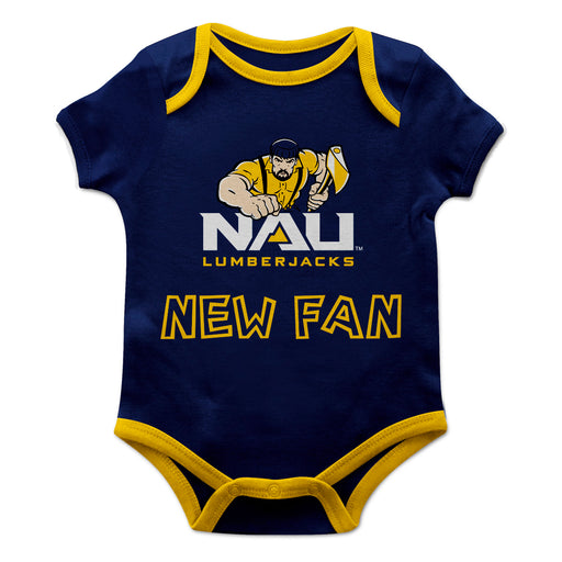Northern Arizona Lumberjacks Vive La Fete Infant Game Day Navy Short Sleeve Onesie New Fan Logo and Mascot Bodysuit
