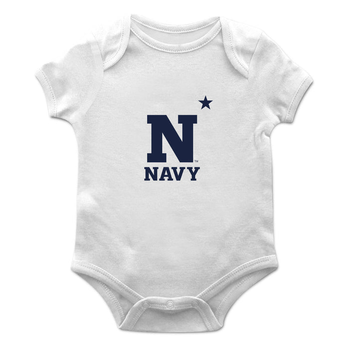 US Naval Academy Midshipmen Cotton Short Sleeve Bodysuit White