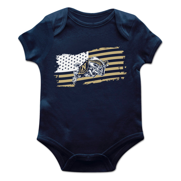 US Naval Academy Midshipmen Vive La Fete Infant Game Day Navy Short Sleeve Bodysuit