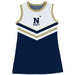 US Naval Academy Midshipmen Sleeveless Cheerleader A Line Dress White and Navy