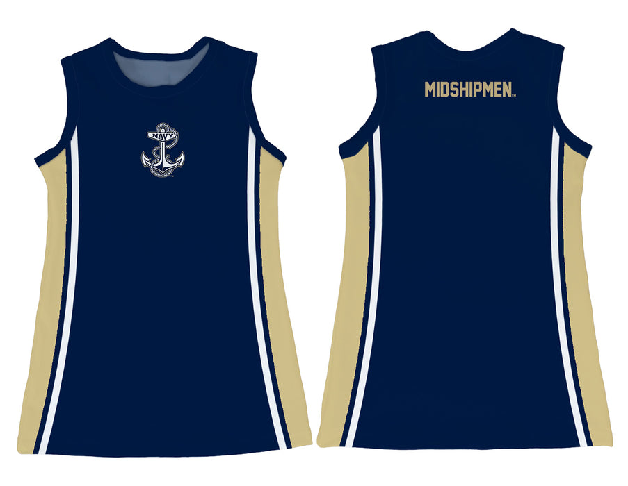 US Naval Academy Midshipmen Sleeveless Cheerleader A Line Dress Navy - Vive La Fête - Online Apparel Store