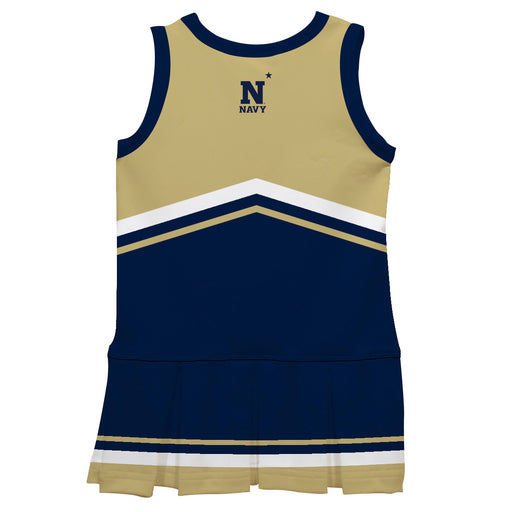 US Naval Academy Midshipmen Vive La Fete Game Day Gold and Navy Sleeveless Chearleader Dress - Vive La Fête - Online Apparel Store