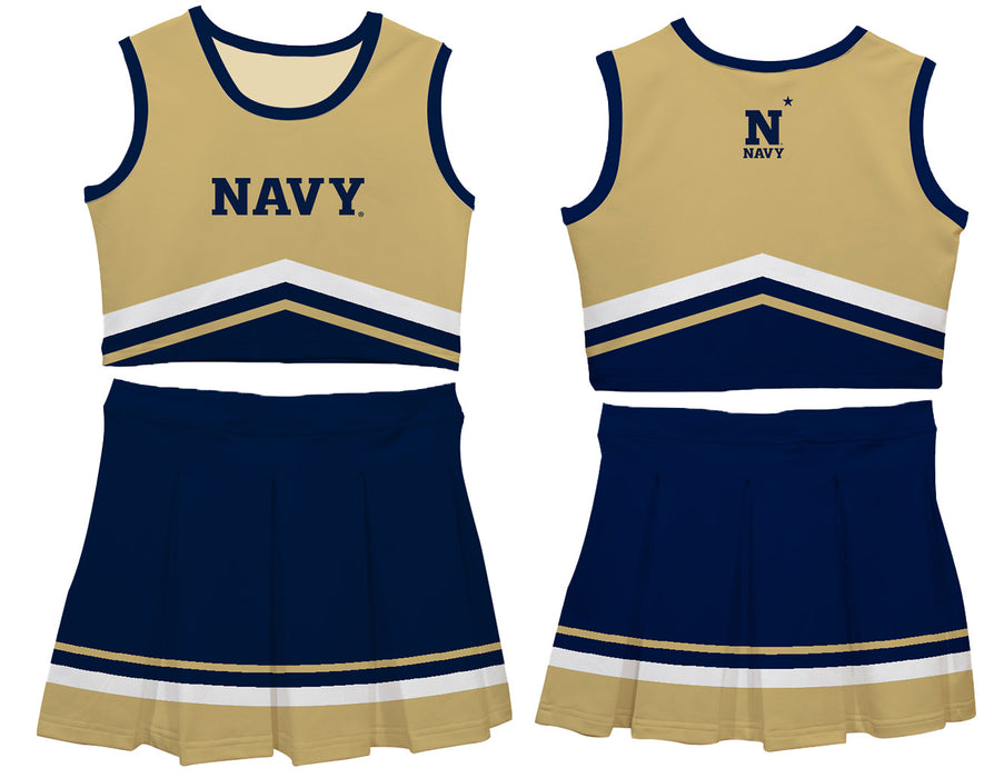 US Naval Academy Midshipmen Vive La Fete Game Day Gold and Navy Sleeveless Chearleader Set - Vive La Fête - Online Apparel Store