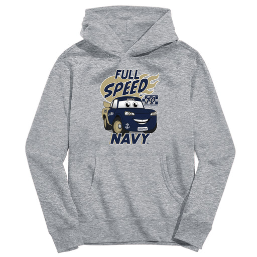 US Naval Academy Midshipmen Full Speed Heather Grey Cotton Youth Hoodie