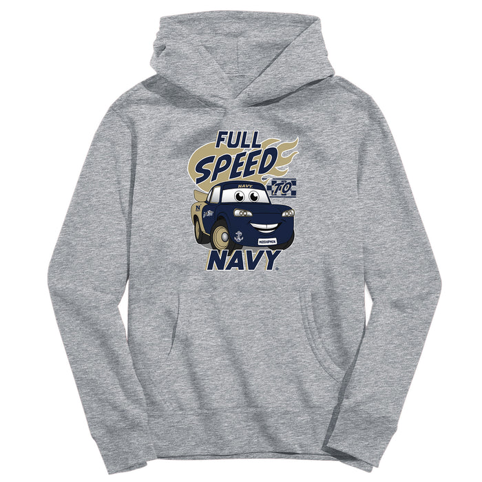 US Naval Academy Midshipmen Full Speed Heather Grey Cotton Youth Hoodie