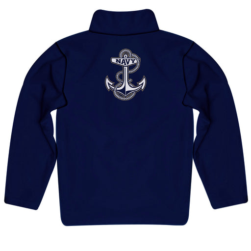 US Naval Academy Midshipmen Vive La Fete Game Day Solid Navy Quarter Zip Pullover Sleeves - Vive La Fête - Online Apparel Store