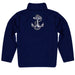 US Naval Academy Midshipmen Vive La Fete Game Day Solid Navy Quarter Zip Pullover Sleeves - Vive La Fête - Online Apparel Store
