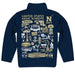 US Naval Academy Midshipmen Hand Sketched Vive La Fete Impressions Artwork NavyBlack Quarter Zip Pullover V1 - Vive La Fête - Online Apparel Store