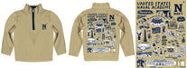 US Naval Academy Midshipmen Hand Sketched Vive La Fete Impressions Artwork Gold Quarter Zip Pullover V1 - Vive La Fête - Online Apparel Store