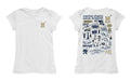 US Naval Academy Midshipmen Hand Sketched Vive La Fete Impressions Artwork White Girls Cotton Short Sleeve Tee - Vive La Fête - Online Apparel Store
