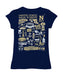 US Naval Academy Midshipmen Hand Sketched Vive La Fete Impressions Artwork Navy Girls Cotton Short Sleeve Tee - Vive La Fête - Online Apparel Store