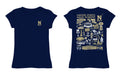 US Naval Academy Midshipmen Hand Sketched Vive La Fete Impressions Artwork Navy Girls Cotton Short Sleeve Tee - Vive La Fête - Online Apparel Store