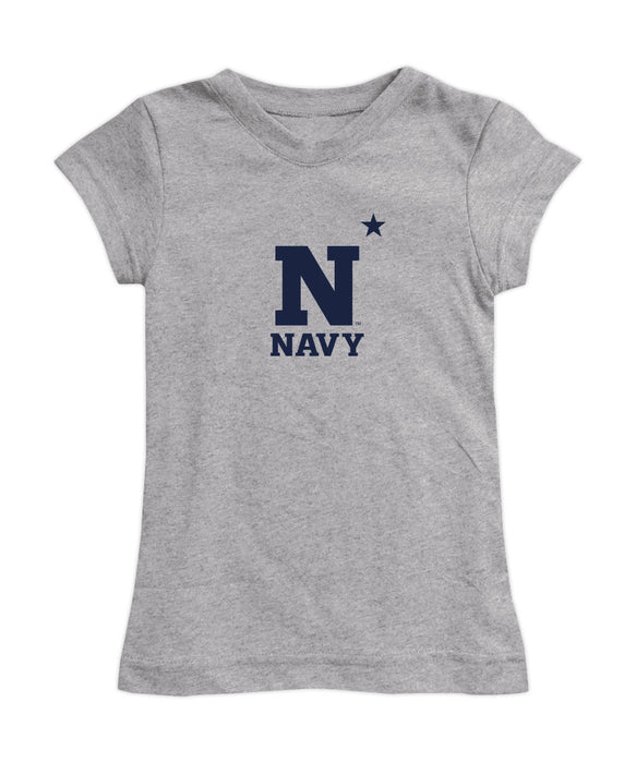 US Naval Academy Midshipmen Girl´s Fitted Cotton T-shirt Grey