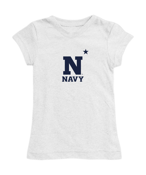 US Naval Academy Midshipmen Girl´s Fitted Cotton T-shirt White