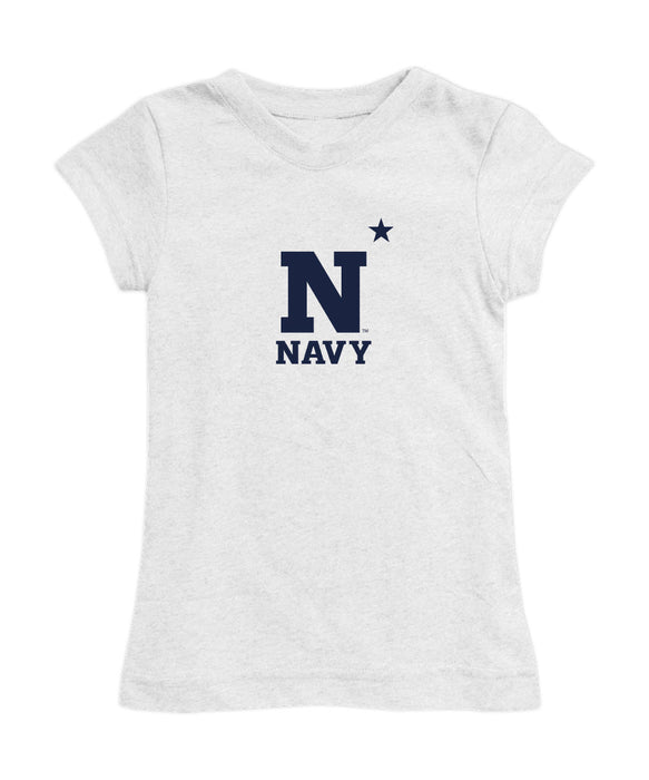 US Naval Academy Midshipmen Girl´s Fitted Cotton T-shirt White