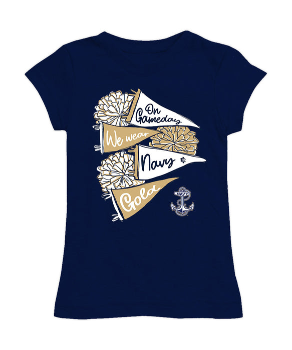US Naval Academy Midshipmen Girl´s Fitted Cotton T-shirt Navy