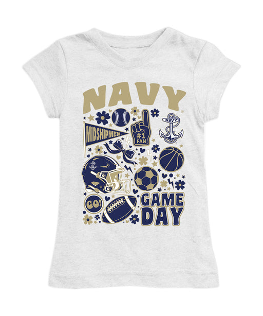 US Naval Academy Midshipmen Girl´s Fitted Cotton T-shirt White