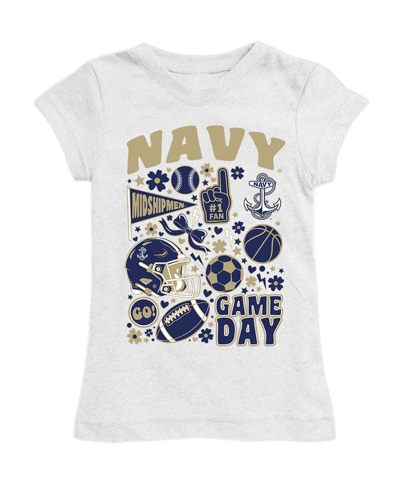 US Naval Academy Midshipmen Girl´s Fitted Cotton T-shirt White