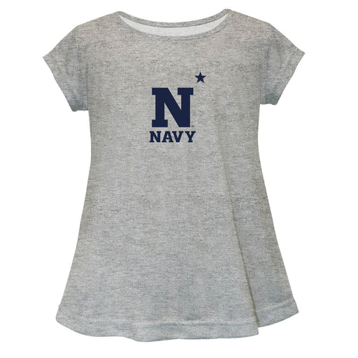 US Naval Academy Midshipmen Short Sleeve Youth Cotton Top Grey