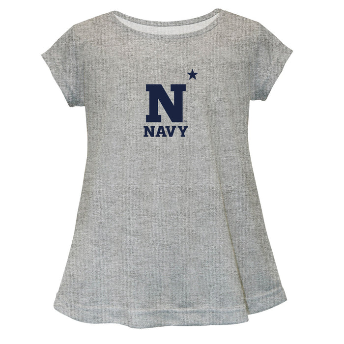 US Naval Academy Midshipmen Short Sleeve Youth Cotton Top Grey