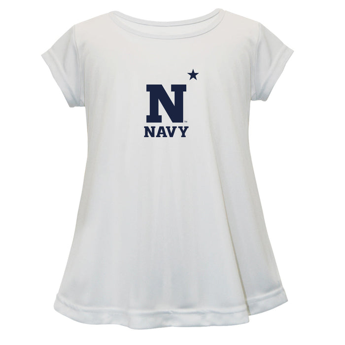 US Naval Academy Midshipmen Short Sleeve Youth Cotton Top White