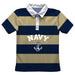 US Naval Academy Midshipmen Stripes Short Sleeve Polo Box Shirt Navy and Gold - Vive La Fête - Online Apparel Store