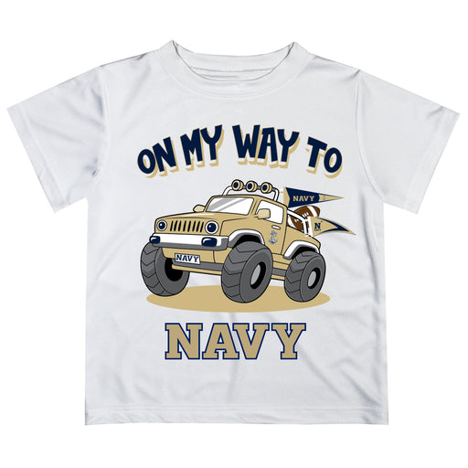 US Naval Academy Midshipmen Vive La Fete Monster Truck Boys Game Day White Short Sleeve Tee