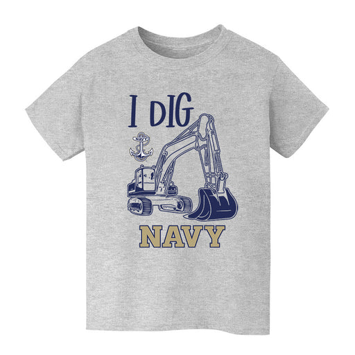 US Naval Academy Midshipmen Vive La Fete Excavator Heather Grey Cotton Short Sleeve Tee