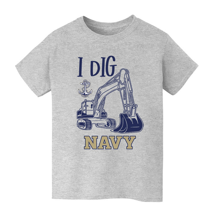 US Naval Academy Midshipmen Vive La Fete Excavator Heather Grey Cotton Short Sleeve Tee