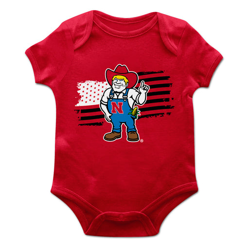 University of Nebraska Huskers Vive La Fete Infant Game Day Red Short Sleeve Bodysuit
