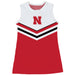 University of Nebraska Huskers Sleeveless Cheerleader A Line Dress White and Red
